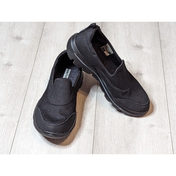 Skechers Womens 9.5 Go Walk Evolution Ultra Rapids Black Comfort Sneaker 15730 - Picture 1 of 8